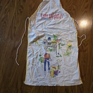 Colorful Apron with Graphic 60s Design Western Come And Get It Cowboy